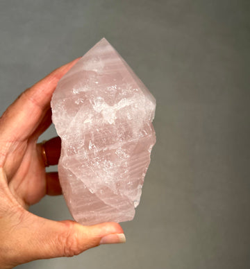 Rose Quartz Semi Polished Point