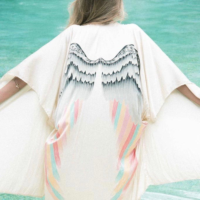 Archangel Gabriel Kimono - Cream Silk