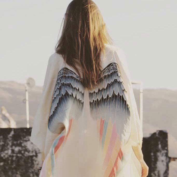 Archangel Gabriel Kimono - Cream Silk