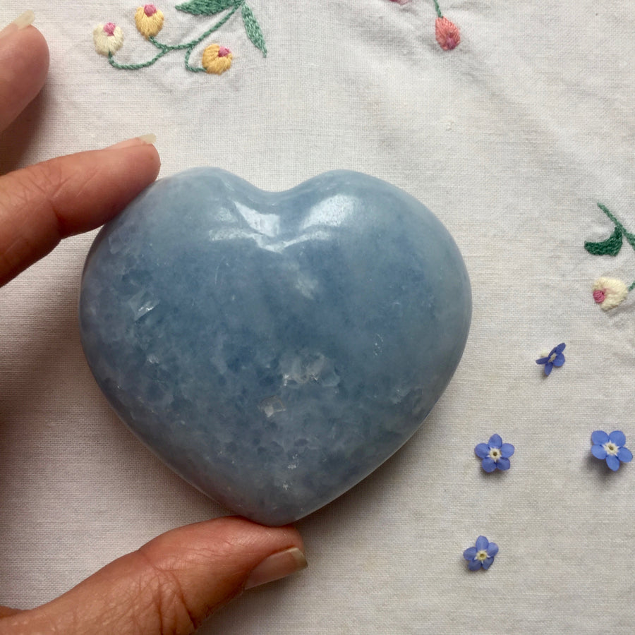 Blue Calcite Love Heart