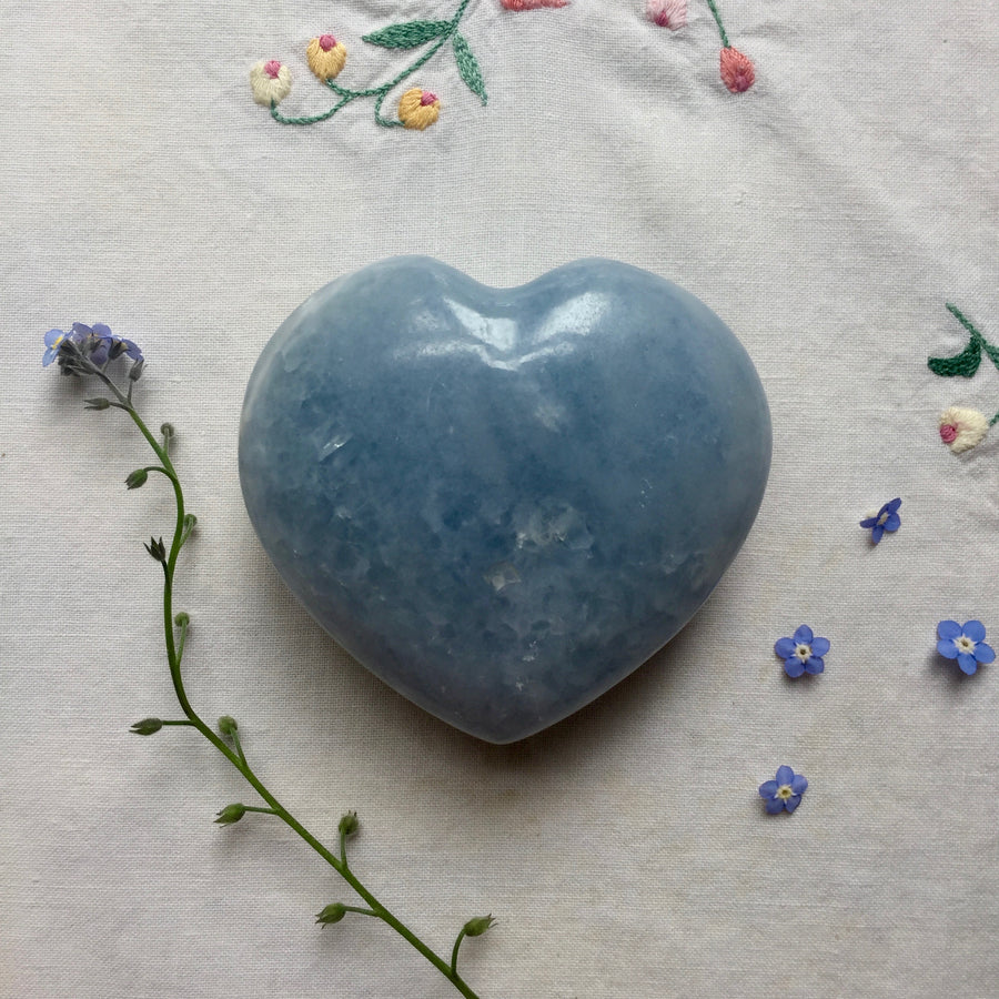 Blue Calcite Love Heart