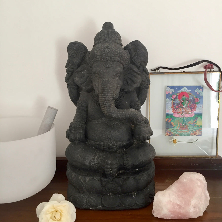 Lord Ganesha on Lotus Flower