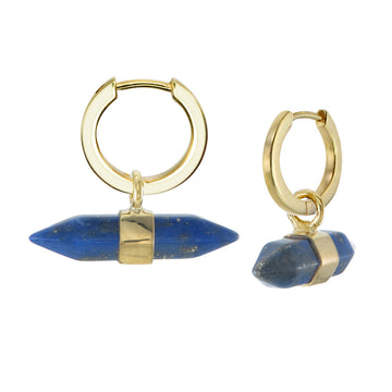 Lapis Lazuli Gold Hoop Earrings
