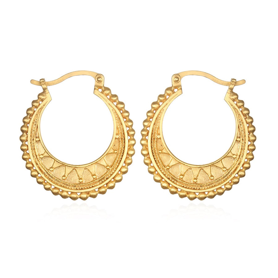 Interwoven Gold Mandala Hoop Earrings