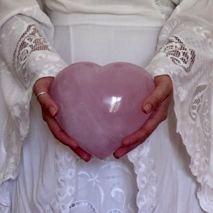 Rose Quartz Love Heart - Super Large!