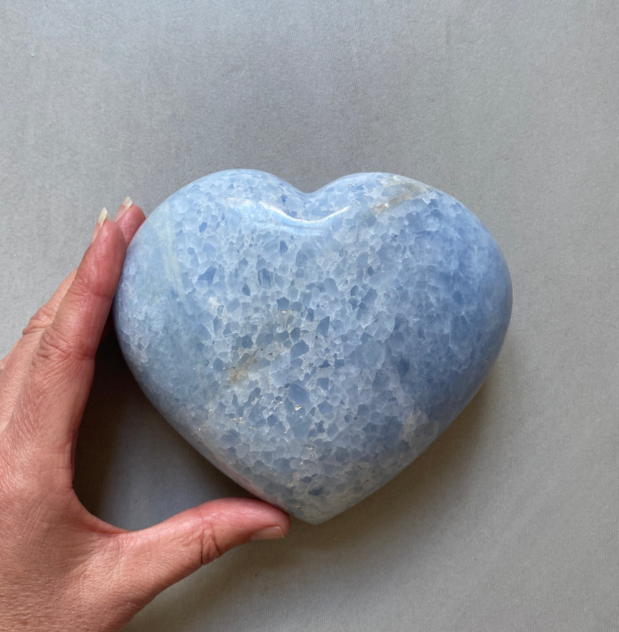 Blue Calcite Love Heart - Large